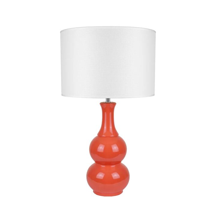 Estelle Classic Poittery Wheel Ceramic Table Lamp Light Orange