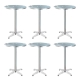 Gardeon 6pcs Outdoor Bar Table Furniture Adjustable Aluminium Cafe Table Round