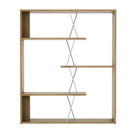 Design Square Eloise Modern Scandinavian 4-Tier Bookcase Display Shelf - Oak