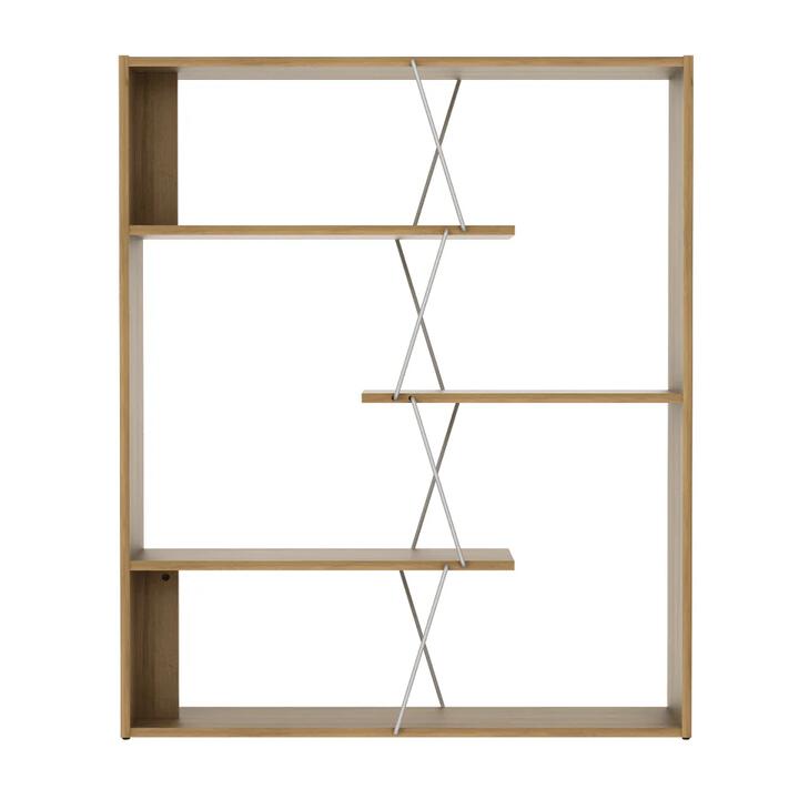 Design Square Eloise Modern Scandinavian 4-Tier Bookcase Display Shelf - Oak