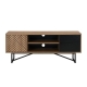 Design Square Evie Lowline Entertainment Unit TV Stand 140cm W/ 1-Door 2-Drawers - Patt Oak/Black