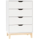 Freja Modern Scandinavian Chest Of 4-Drawers Tallboy Storage Cabinet - White/Natural