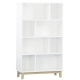 Freja Modern Scandinavian 4-Tier Bookcase Display Shelf Cabinet - White/Natural