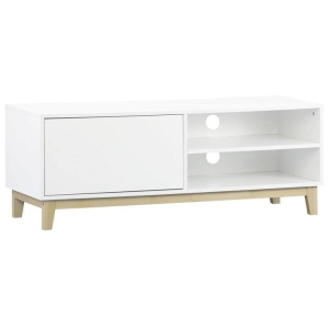 Freja Modern Scandinavian Compact Entertainment Unit TV Stand 120cm - White/Natural