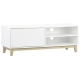 Freja Modern Scandinavian Compact Entertainment Unit TV Stand 120cm - White/Natural