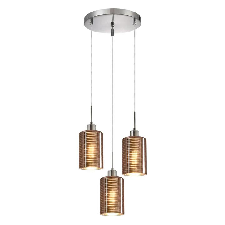 ESPEJO Pendant Lamp Light Interior ES x 3 72W Copper Glass Oblong Round Base
