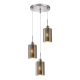 ESPEJO Pendant Lamp Light Interior ES x 3 72W Chrome Glass with Dotted Effect Round Base