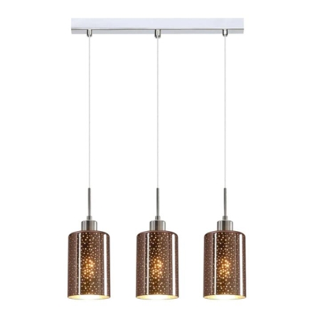 ESPEJO Pendant Lamp Light Interior ES x 3 72W Copper Glass with Dotted Effect Square Base