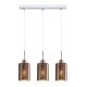 ESPEJO Pendant Lamp Light Interior ES x 3 72W Copper Glass with Dotted Effect Square Base
