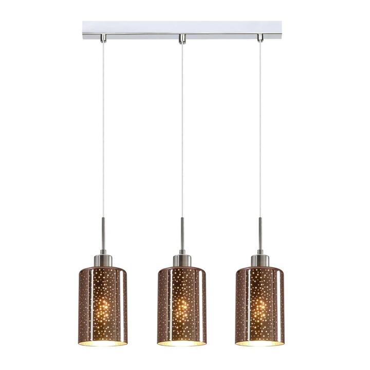 ESPEJO Pendant Lamp Light Interior ES x 3 72W Copper Glass with Dotted Effect Square Base