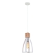 FARO Pendant Lamp Light Interior ES Matte White Convex Cone with Wood Highlight OD180mm
