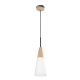 FINN Pendant Lamp Light Interior ES Opal Glass Long Cone with Wood Highlight OD130mm