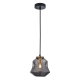 FOSSETTE Pendant Lamp Light Interior ES Smoke Glass Angld Bell with Antique Brass Highlight OD170mm