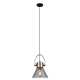 FUMOSO Pendant Lamp Light Interior ES Smoke Glass Cone with Copper Highlight OD180mm