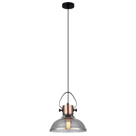 FUMOSO Pendant Lamp Light Interior ES Smoke Glass Dome with Copper Highlight OD250mm