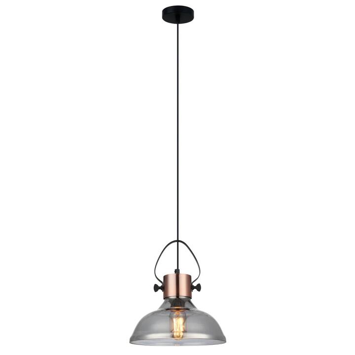 FUMOSO Pendant Lamp Light Interior ES Smoke Glass Dome with Copper Highlight OD250mm
