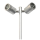 Garden Spike Light Double Adjustable 12V MR16 Stainless Steel 316 IP65 L1000mm Cable encl Post