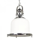Gandara Classic Pendant Light Lamp industrial Bell Shape Chain Cord- White Glass Chrome
