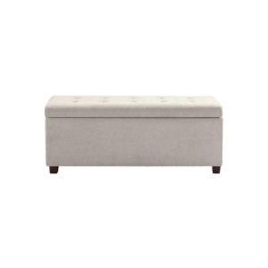 Fabric Storage Box Ottoman Foot Stool Bench - Beige - Beige