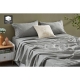 Gabriel French Linen Chambray Bed Sheet Set - Grey