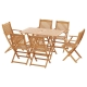 Gardeon 7PCS Outdoor Dining Set Garden Chairs Table Patio Foldable 6 Seater Wood