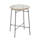 Gardeon Outdoor Bar Table Wicker Dining Bistro Patio Balcony Glass Table Steel