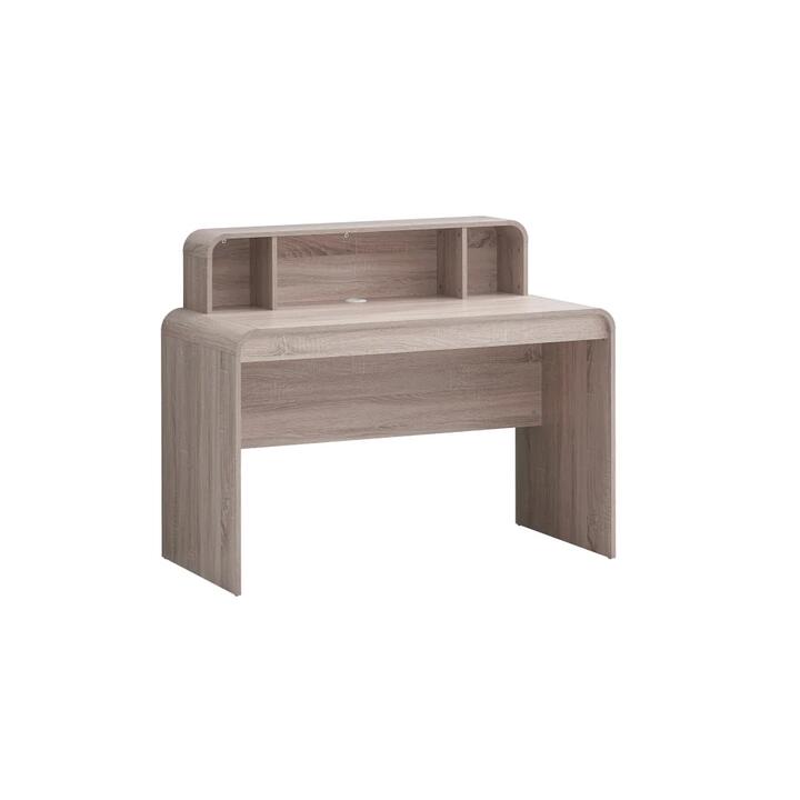 Design Square Ernest Wooden Study Comptuter Working Task Office Desk Table W/ Hutch Oak