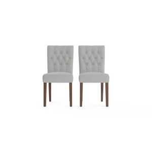 Espen Set of 2 Dining Chairs Cloud Grey/Dark Brown