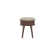 Ethan Wooden Leather Stool with Seat Pad - Leather