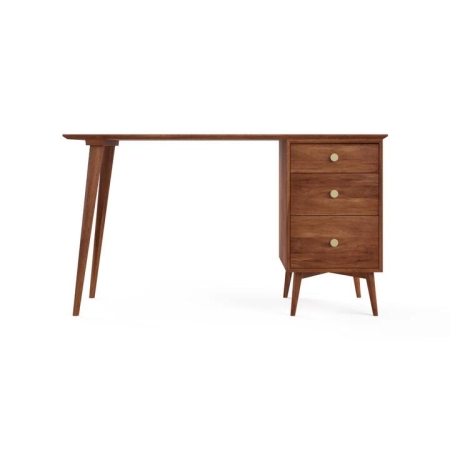 Frank Large Study Office Computer Working Desk W/ Drawers Brown