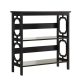 Maestro Furniture Elka 3-Tier Wooden Low Display Shelf Unit Bookcase Black