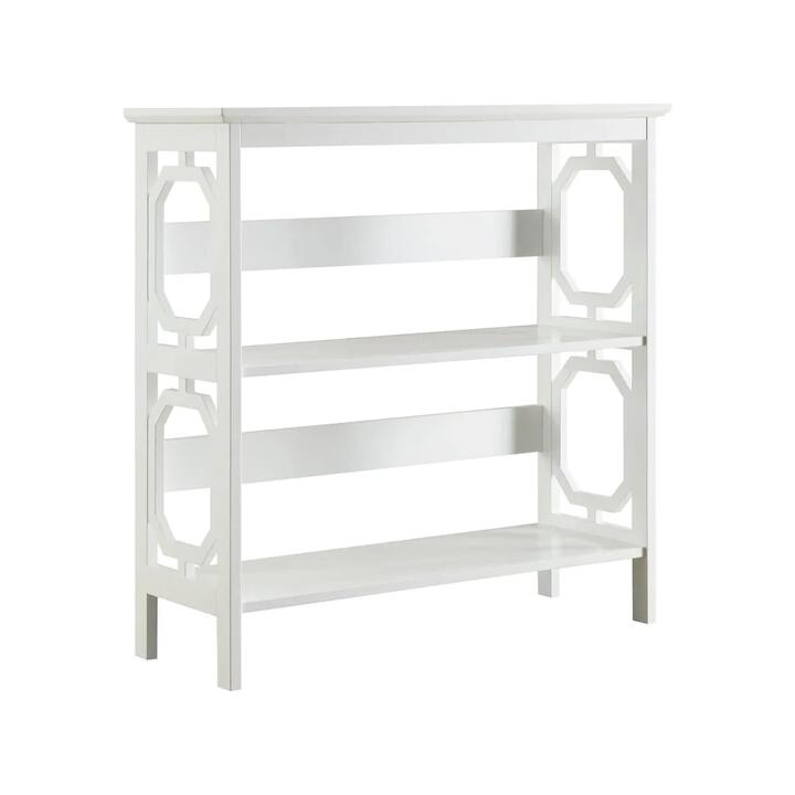 Maestro Furniture Elka 3-Tier Wooden Low Display Shelf Unit Bookcase White