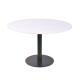 Raimon Furniture Ettore Large Ceramic Round Modern Kitchen Dining Table 120cm Metal Frame White Sevella