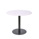 Raimon Furniture Ettore Ceramic Round Modern Kitchen Dining Table 90cm Metal Frame White Sevella