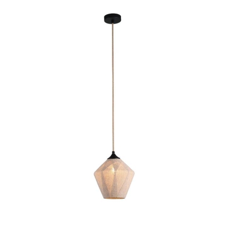 Ferris Modern Glass Fabric Diamond Shape Shade Hanging Pendant Light Lamp Black/Linen