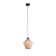 Ferris Modern Glass Fabric Diamond Shape Shade Hanging Pendant Light Lamp Black/Linen