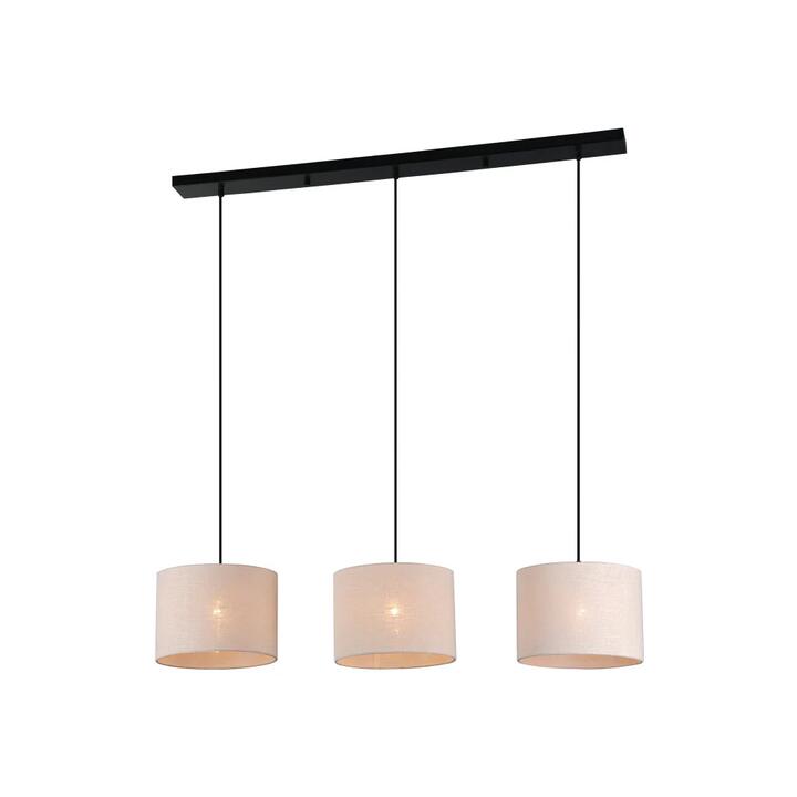 Flint Modern 3-Lights Metal Fixture Hanging Pendant Lamp Linen/Black
