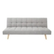 Design Square Fabric 3-Seater Futon Couch Sofa Bed Grey