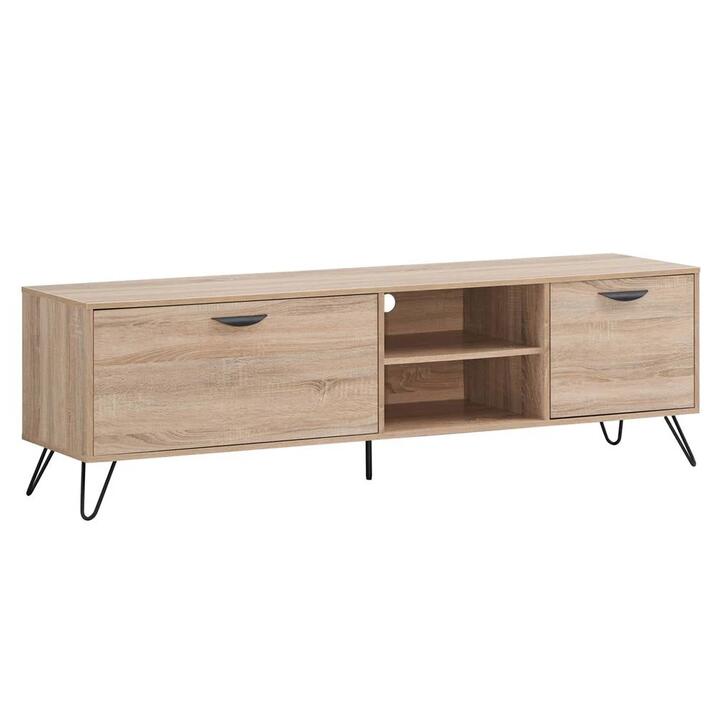Design Square Cliff Classic Scandinavian TV Stand Entertainment Unit - Oak