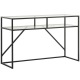Design Square Diego Tempered Glass Console Hall Table Metal Frame - Black