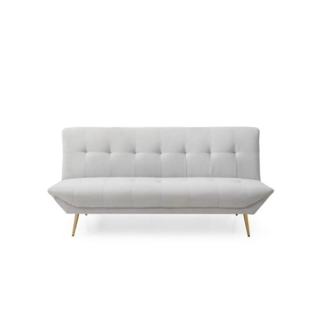 Design Square Designer Modern 3-Seater Fabric Sofa Bed Metal Legs - Light Grey