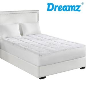 Dreamz Bamboo Pillowtop Mattress Topper Protector Waterproof Cool Cover King