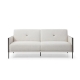 Design Square Designer Fabric Modern Luxury 3-Seater Sofa Bed Lounge - White