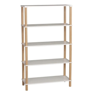 Design Square Sofie 5-Tier Rectangular Display Shelf Unit Cabinet - White/oak