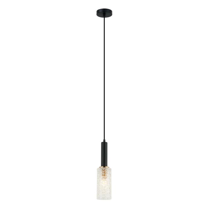 CLEO Pendant Lamp Light Interior SES Cut Glass Oblong with Matte Black/Brass OD90mm