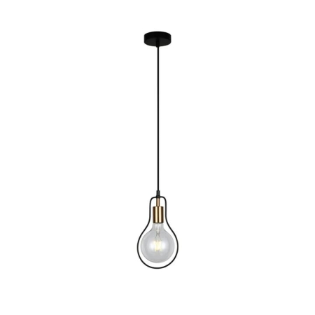 CONTOUR Pendant Lamp Light Interior ES Black Wire Pear with Antique Brass Highlight OD170mm
