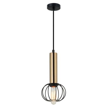 CORAZON Pendant Lamp Light Interior ES Antique Brass with Matte Black Cage Round OD150mm