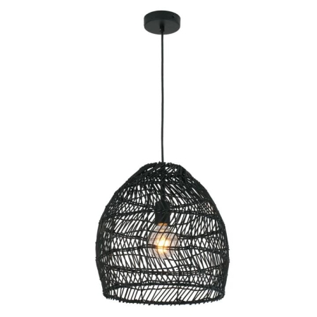 COUP Pendant Lamp Light Interior ES 40W Rattan Ellipse Mtte Black OD340mm X L250mm