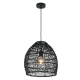 COUP Pendant Lamp Light Interior ES 40W Rattan Ellipse Mtte Black OD340mm X L250mm