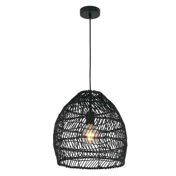 COUP Pendant Lamp Light Interior ES 40W Rattan Ellipse Mtte Black OD340mm X L250mm